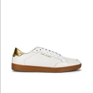Saint Laurent court classic blanc optique and gold